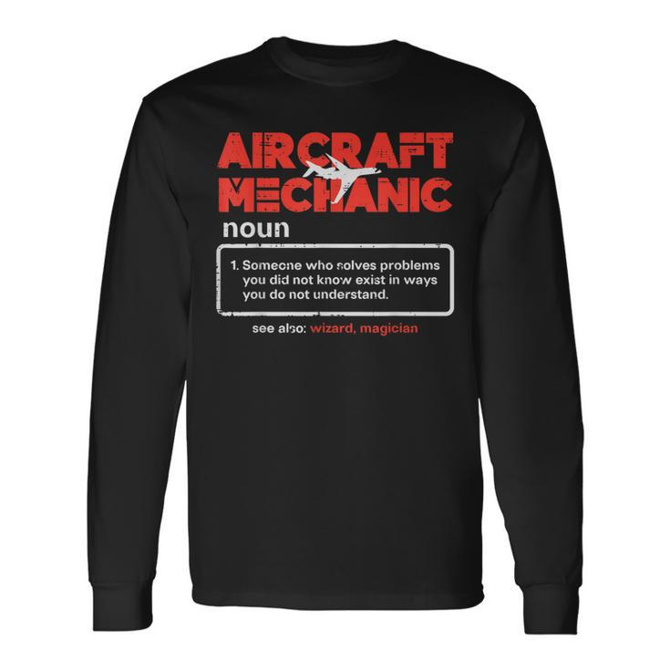 Aircraft Mechanic Definition Airplane Technician Women Long Sleeve T-Shirt