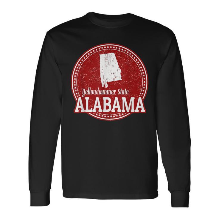 Alabama Yellowhammer State With Silhouette Long Sleeve T-Shirt