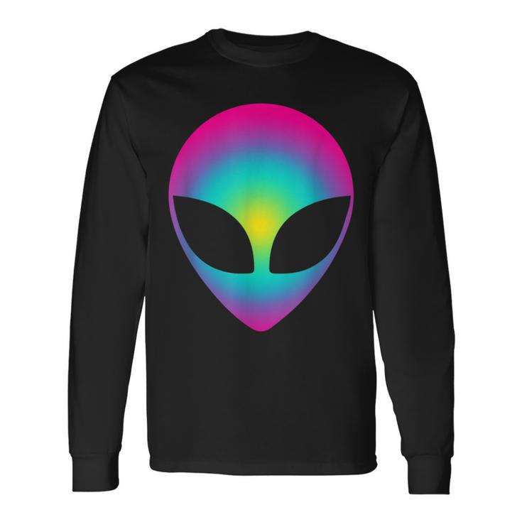 Alien Head Cool Party Club Tie Dye Long Sleeve T-Shirt