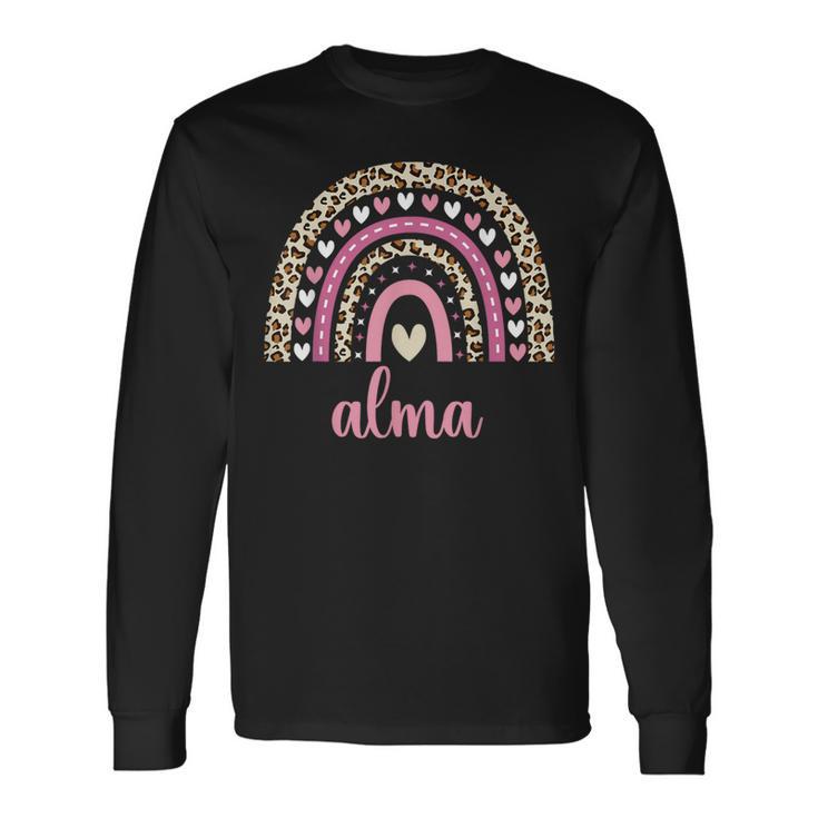 Alma Regenbogenorname Name Geburtstag Alma Langarmshirts Geschenkideen