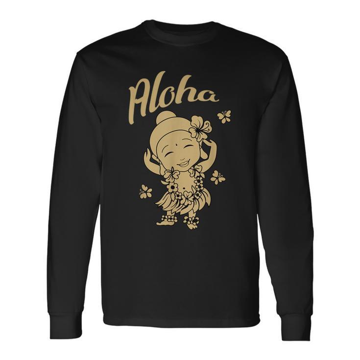 Aloha Buddha Hawaiian Buddhist Yoga Meditation Long Sleeve T-Shirt