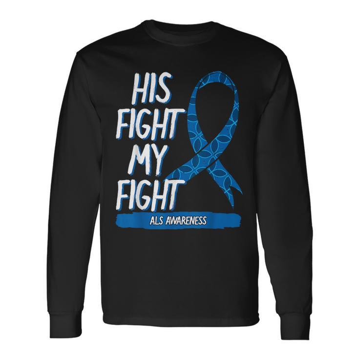 Als Awareness Ribbon Mnd Lou Gehrig's Disease Blue Long Sleeve T-Shirt