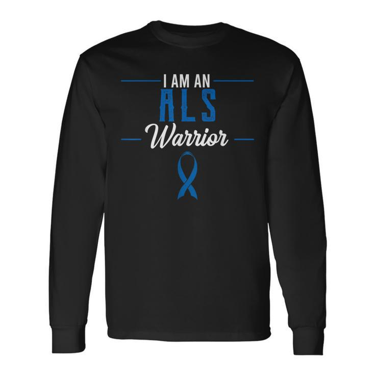 I Am An Als Warrior Mnd Lou Gehrig's Disease Awareness Long Sleeve T-Shirt