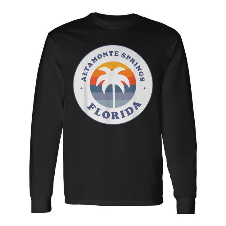 Altamonte Springs Florida Fl Retro Palm Tree Souvenir Long Sleeve T-Shirt