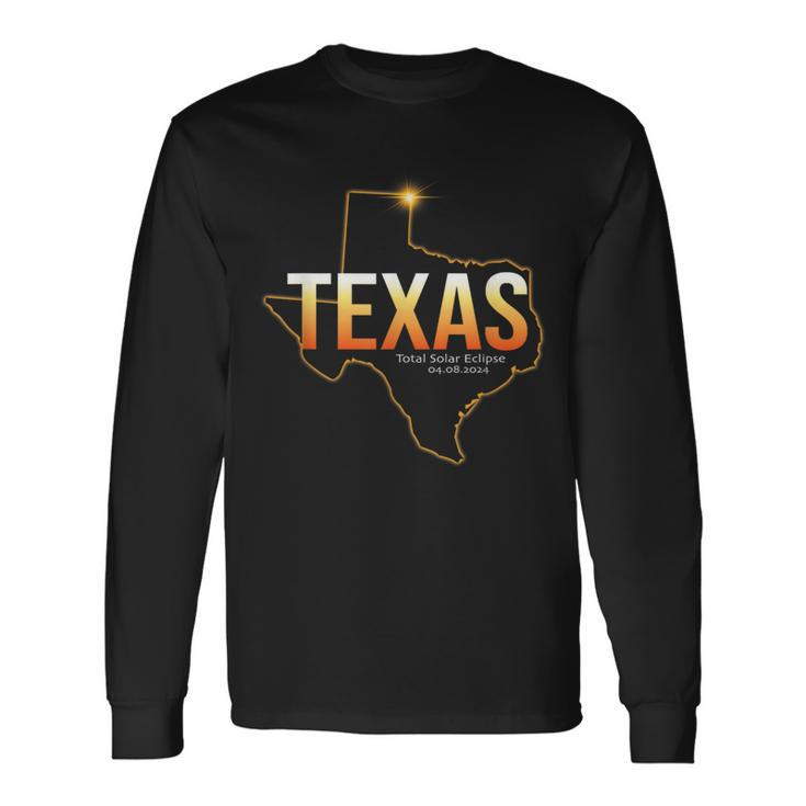 America Eclipse 2024 Texas Usa Total Solar Eclipse Long Sleeve T-Shirt