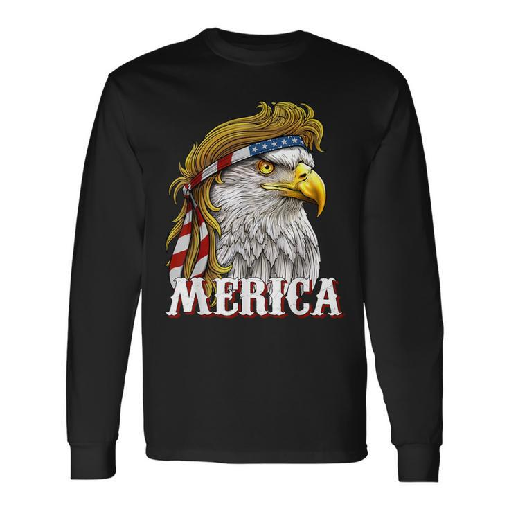 America Patriotic Usa Flag Eagle Of Freedom 4Th Of July Long Sleeve T-Shirt