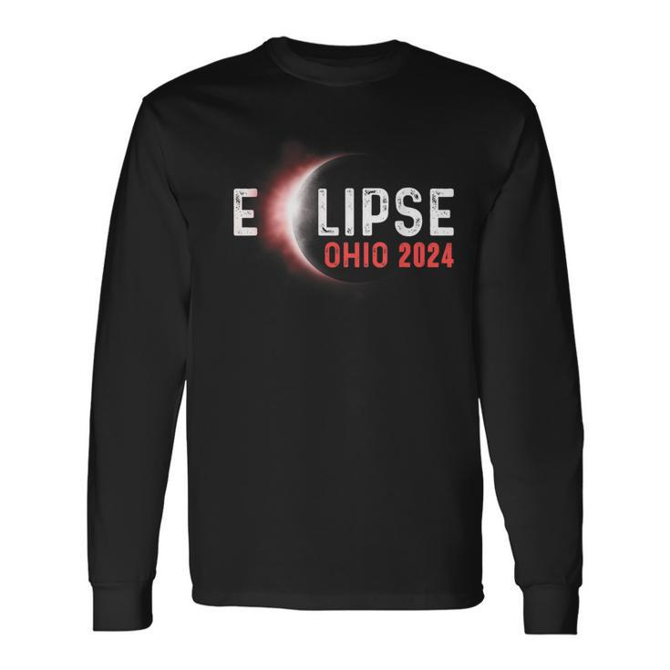 America Solar Totality Eclipse 2024 Ohio 40824 Long Sleeve T-Shirt