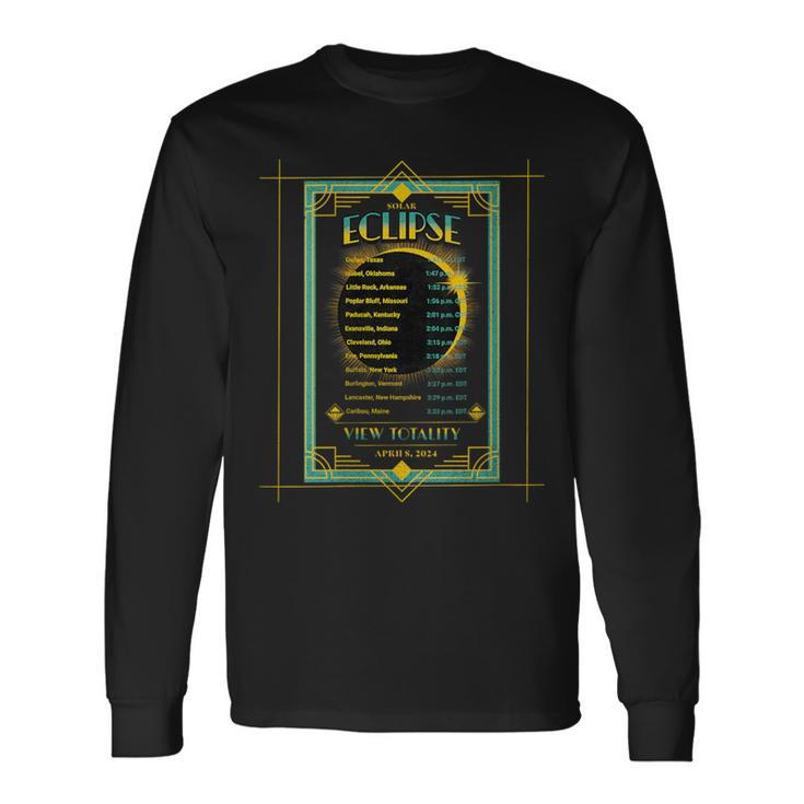 America Total Solar Eclipse 2024 Tarot Path View Totality Long Sleeve T-Shirt