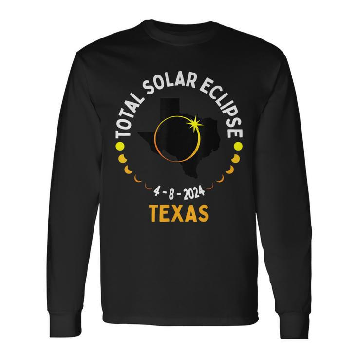America Totality 04 08 24 Total Solar Eclipse 2024 Texas Long Sleeve T-Shirt Gifts ideas