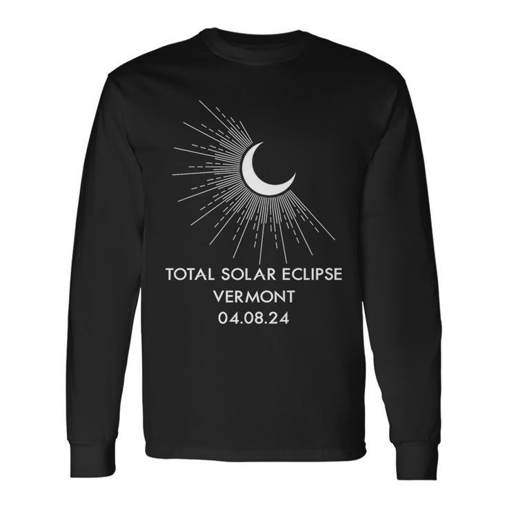 America Totality 040824 Total Solar Eclipse 2024 Vermont Long Sleeve T-Shirt