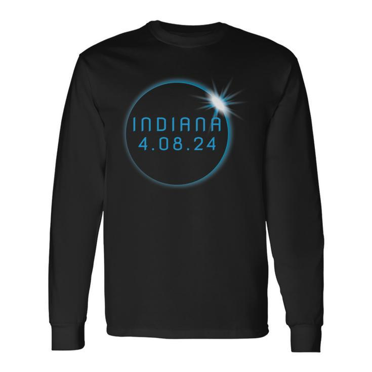 America Totality 2024 Indiana Total Solar Eclipse Chaser Long Sleeve T-Shirt