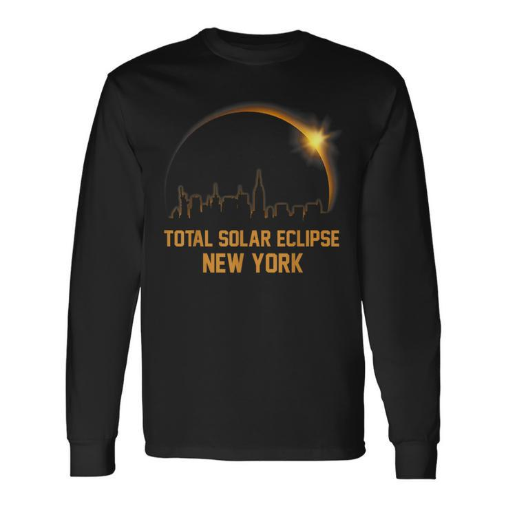 America Totality 2024 New York Total Solar Eclipse 4082024 Long Sleeve T-Shirt