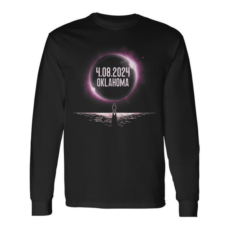 America Totality 40824 Total Solar Eclipse 2024 Oklahoma Long Sleeve T-Shirt Gifts ideas