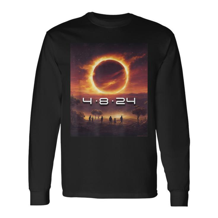 America Totality Spring 2024 4-8-2024 Total Solar Eclipse Long Sleeve T-Shirt Gifts ideas