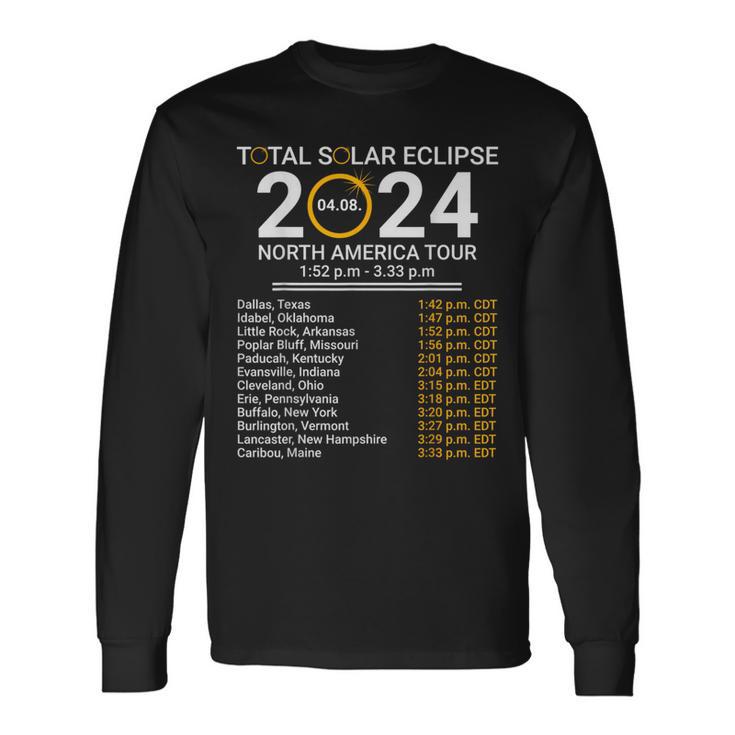 America Totality Spring 40824 Total Solar Eclipse 2024 Long Sleeve T-Shirt