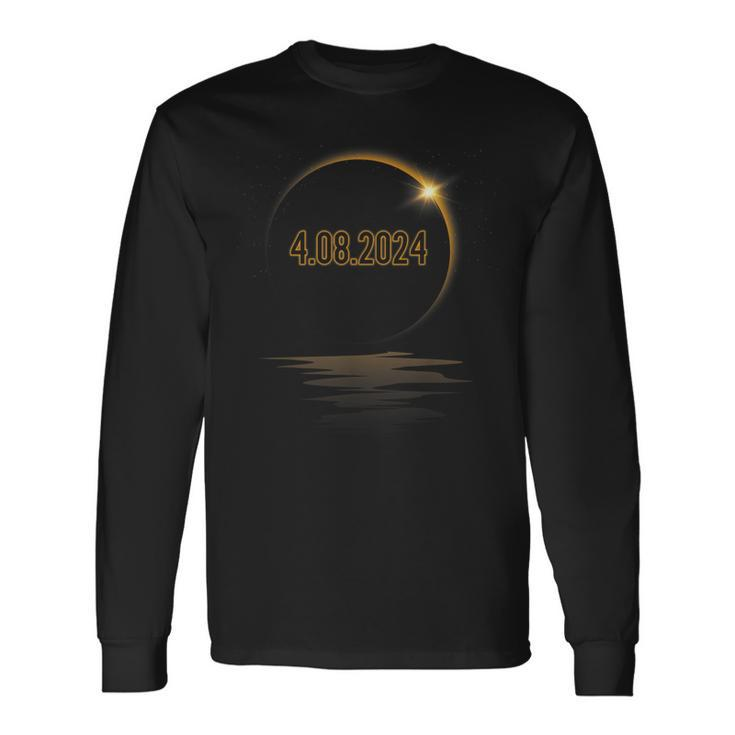 America Totality Spring April 8Th 2024 Total Eclipse Long Sleeve T-Shirt