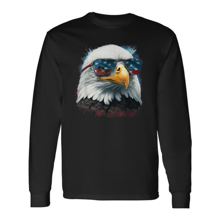 American Bald Eagle Usa Flag 4Th Of July Eagle Usa Long Sleeve T-Shirt