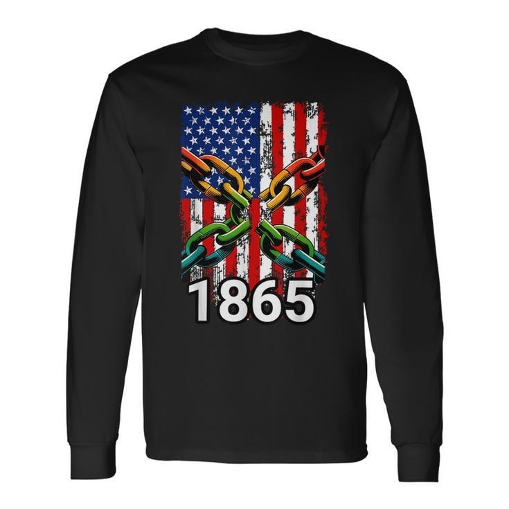 American Flag 1865 Broken Chain Junenth Long Sleeve T-Shirt Gifts ideas