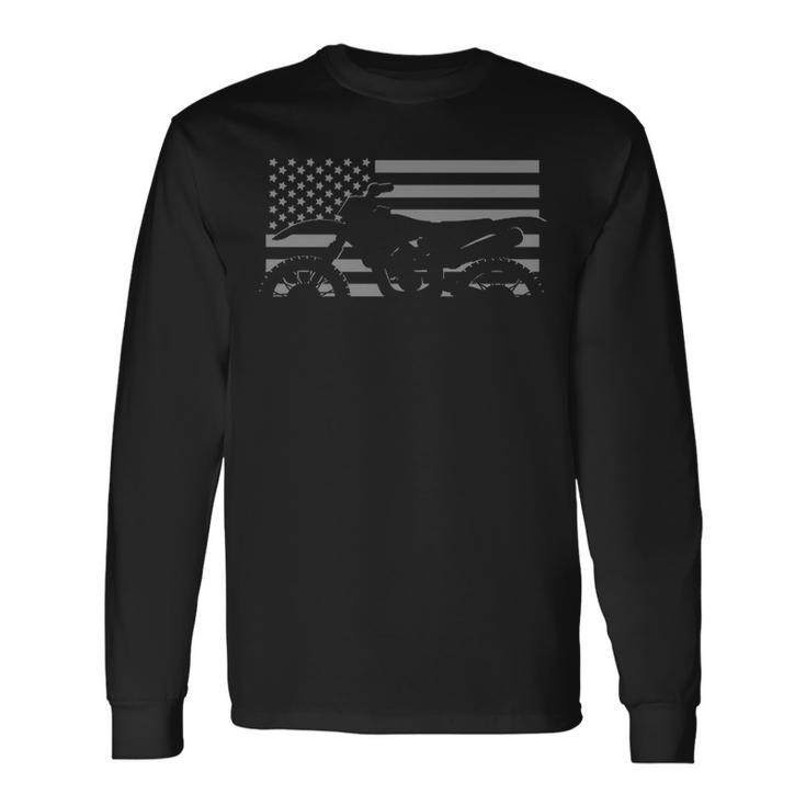 American Flag Dirt Bike Motocross Apparel Motocross Long Sleeve T-Shirt