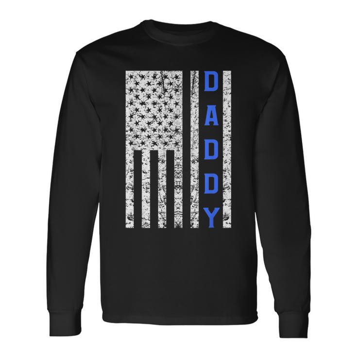 American Flag Police Dad For Cop Father's Day Long Sleeve T-Shirt