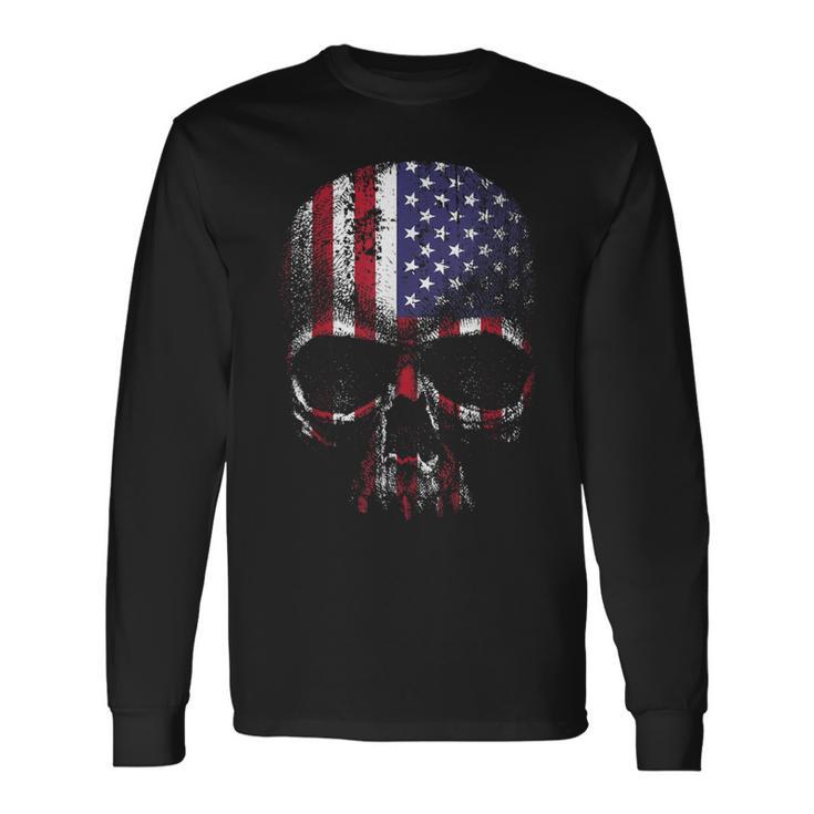 American Flag Usa Us Skull Langarmshirts Geschenkideen