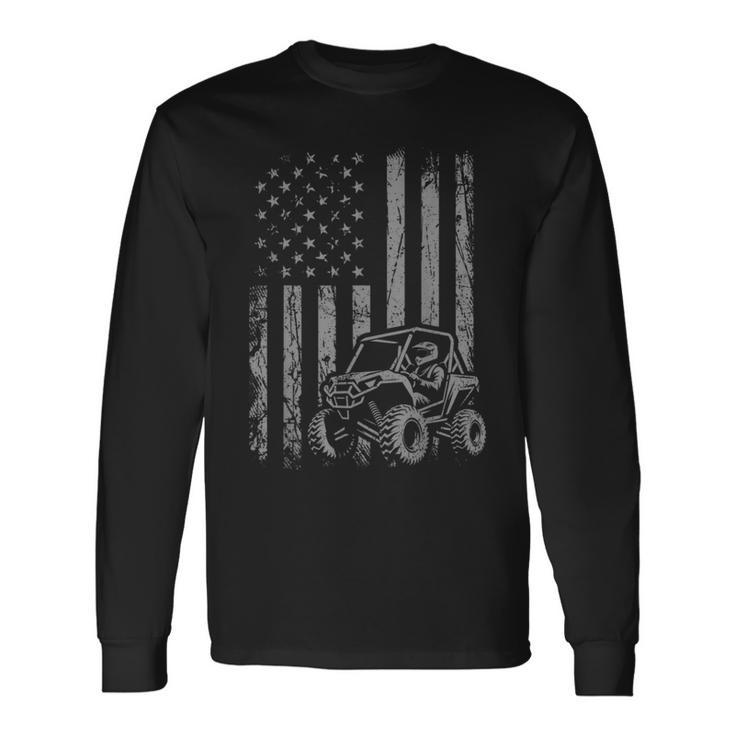 American Flag Utv Side By Side Sxs Off Road Long Sleeve T-Shirt