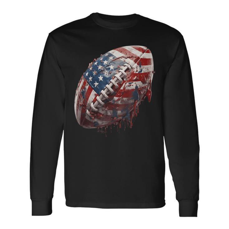 American Football Us Flag Long Sleeve T-Shirt