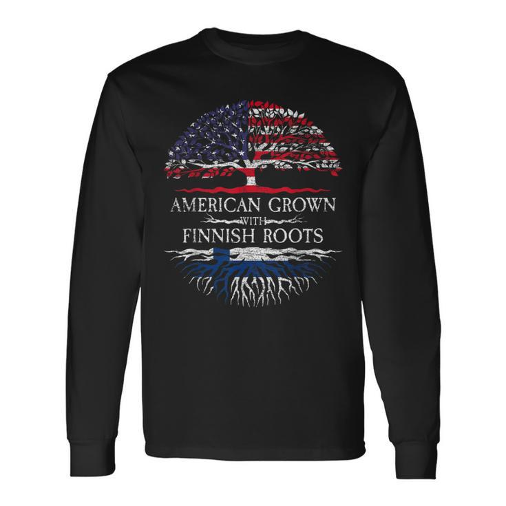 American Grown With Finnish Roots Finland Long Sleeve T-Shirt