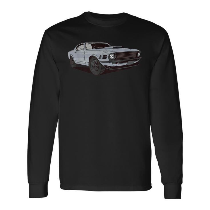 American Muscle Car Stock Vintage Distressed Front End View Long Sleeve T-Shirt Gifts ideas