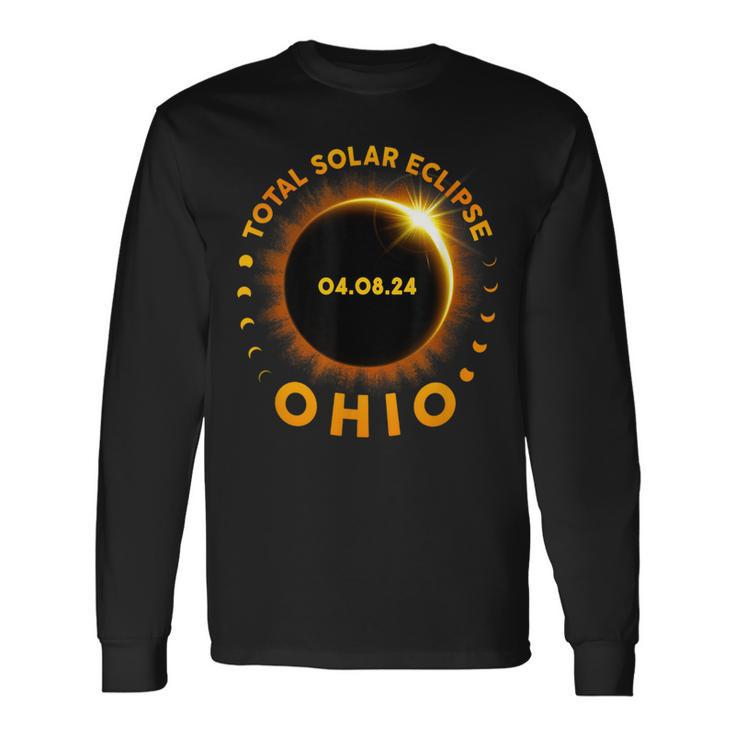 American Total Solar Eclipse April 8 2024 Ohio Totality Long Sleeve T-Shirt