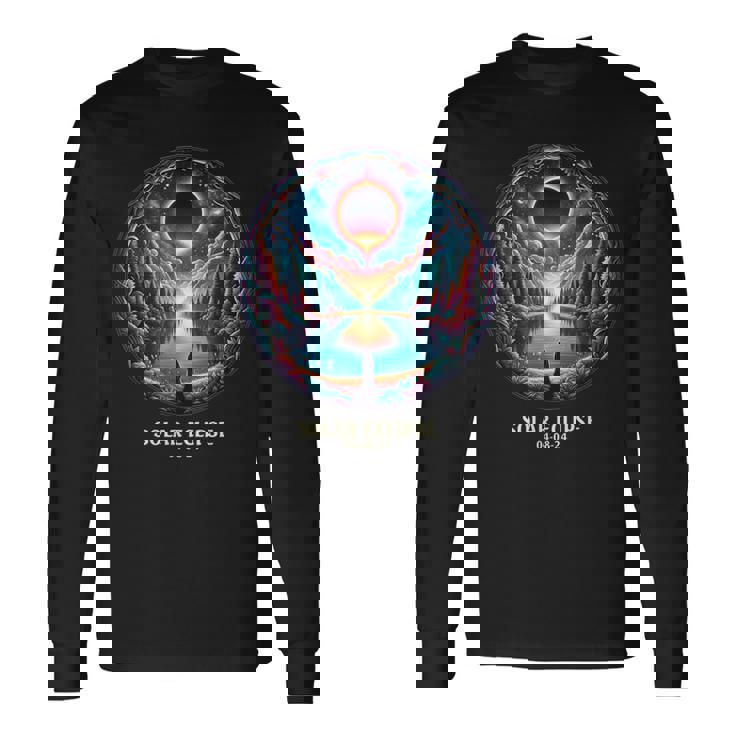 American Totality April 8 2024 Mystic Total Solar Eclipse Long Sleeve T-Shirt