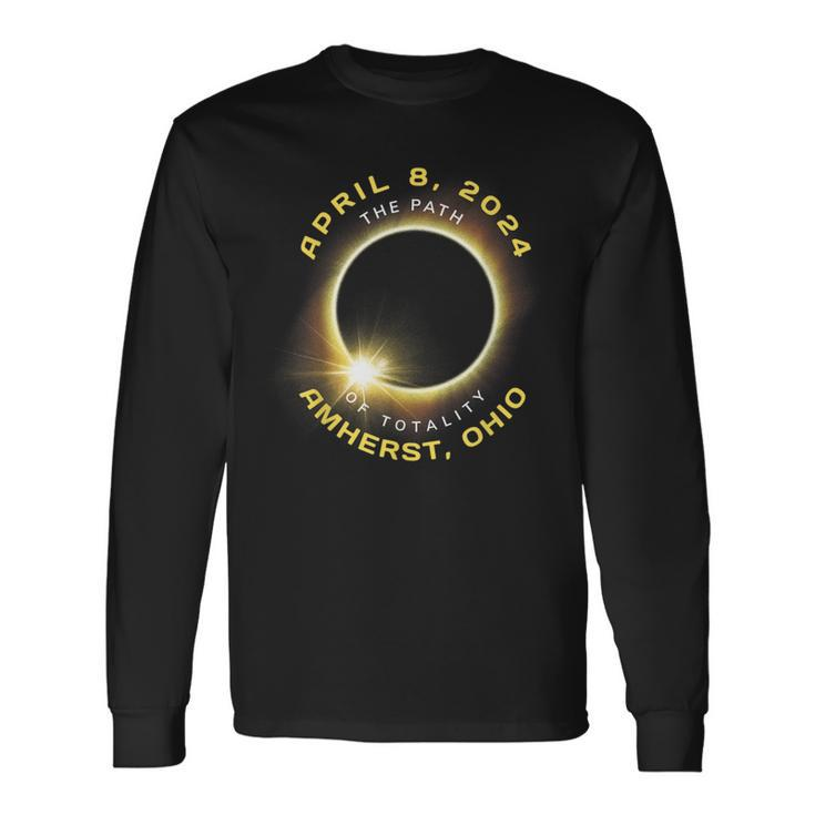 Amherst Ohio Solar Eclipse Totality April 8 2024 Souvenir Long Sleeve T-Shirt Gifts ideas