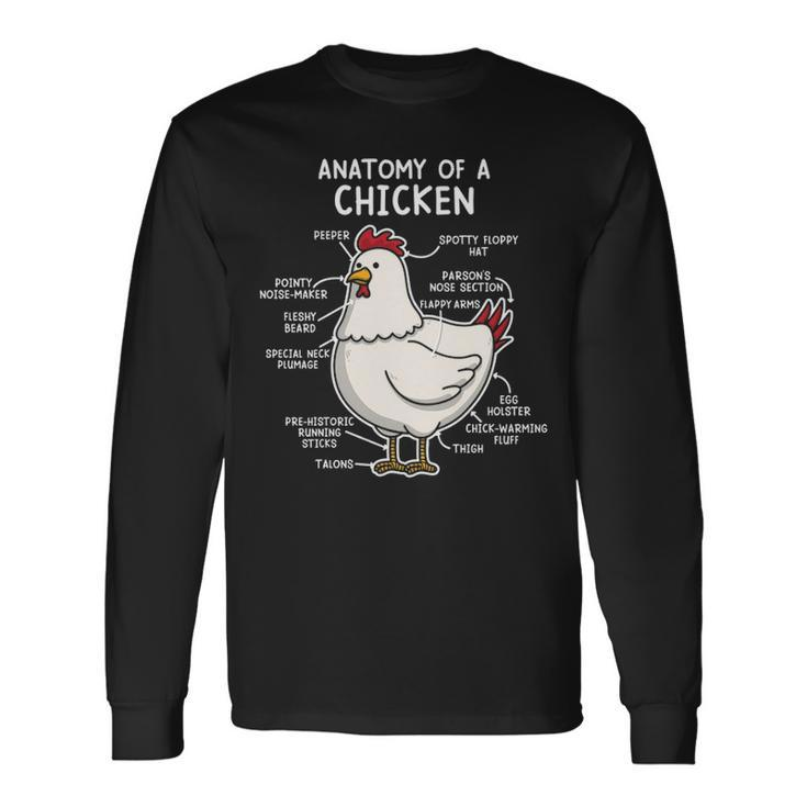 Anatomy Of A Chicken Country Farm Women Girl Long Sleeve T-Shirt
