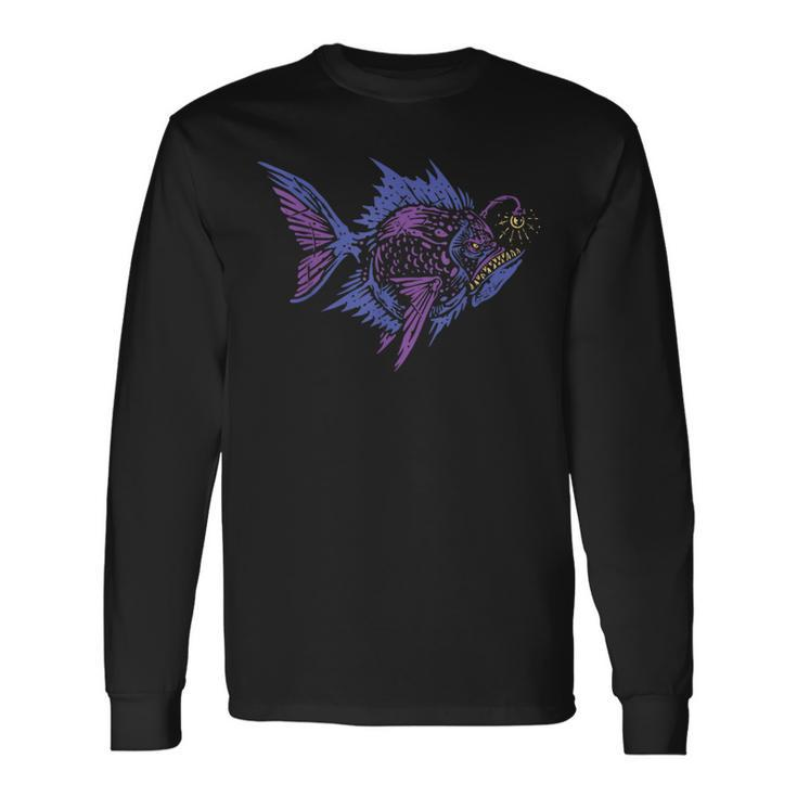 Anglerfish Deep Sea Creatures Sea Monster Angler Fish Long Sleeve T-Shirt