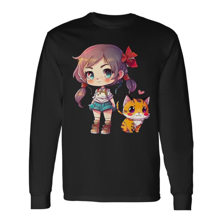 Anime And Cats Lover For N Manga Kawaii Graphic Otaku Long Sleeve T-Shirt Gifts ideas