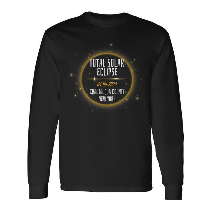 April 8Th 2024 Total Solar Eclipse Chautauqua County Ny Long Sleeve T-Shirt