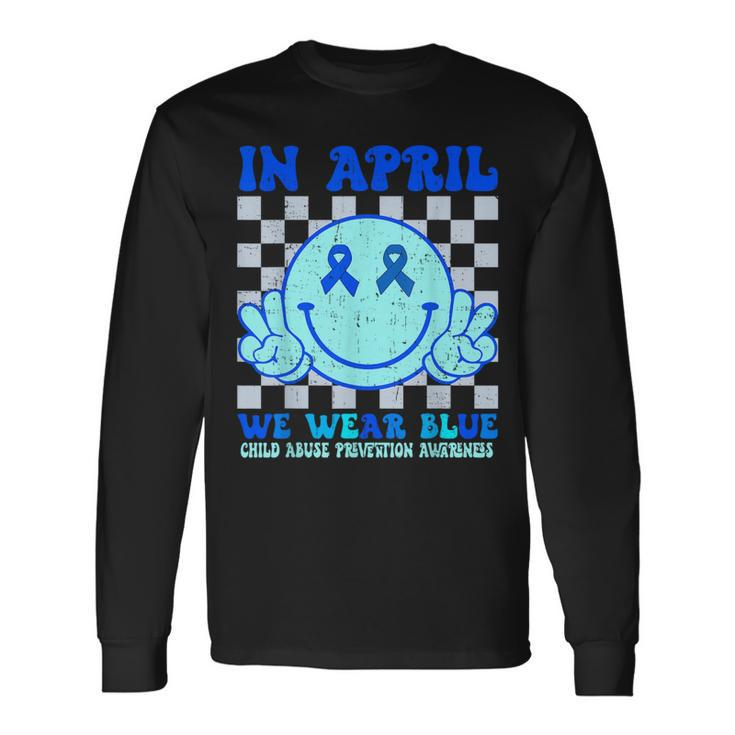 In April We Wear Blue Child Abuse Prevention Awareness Long Sleeve T-Shirt