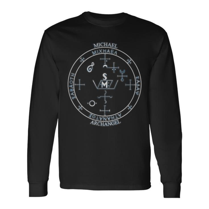 Archangel Michael Sigil Seal By Mortal s Long Sleeve T-Shirt