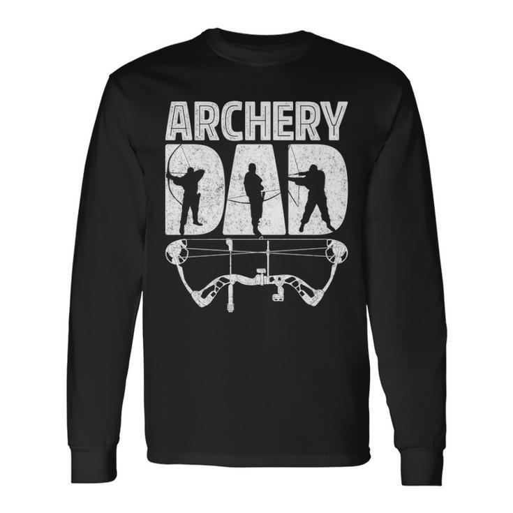 Archery Dad Archer Men Fathers Day Vintage Bow And Arrow Long Sleeve T-Shirt