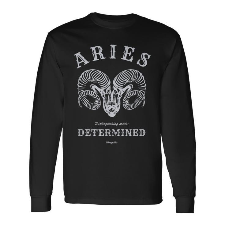 Aries Zodiac Sign Horoscope Astrology March April Birthday Long Sleeve T-Shirt