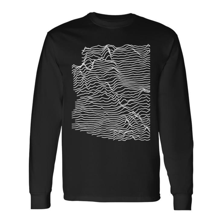 Arizona Unknown Elevations Joy Plot Ridge Line Map No Text Long Sleeve T-Shirt