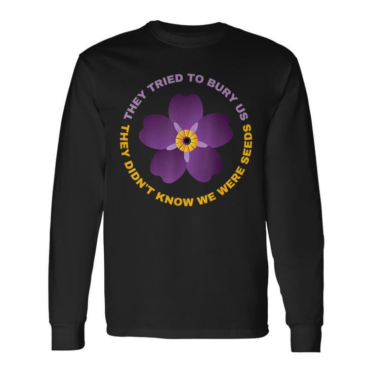 Armenia Armenian Genocide 1915 Purple Forget Me Not Flower Long Sleeve T-Shirt