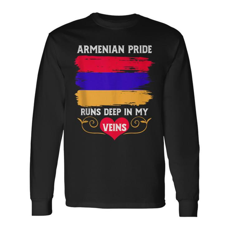 Armenian Pride Runs Deep In My Veins Armenian Roots Long Sleeve T-Shirt