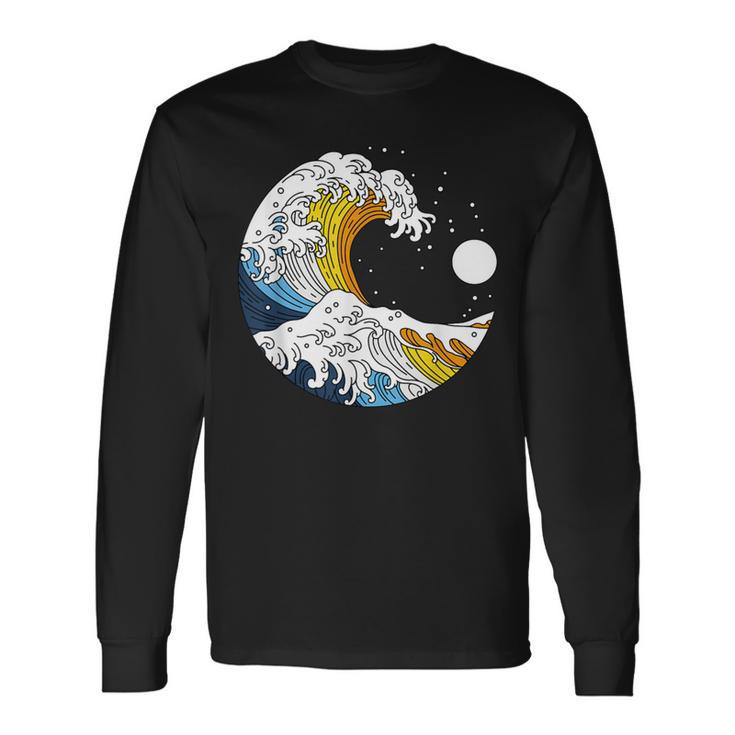 Aroace Pride Aro Ace Aromantic Asexual Flag Japan Great Wave Long Sleeve T-Shirt Gifts ideas