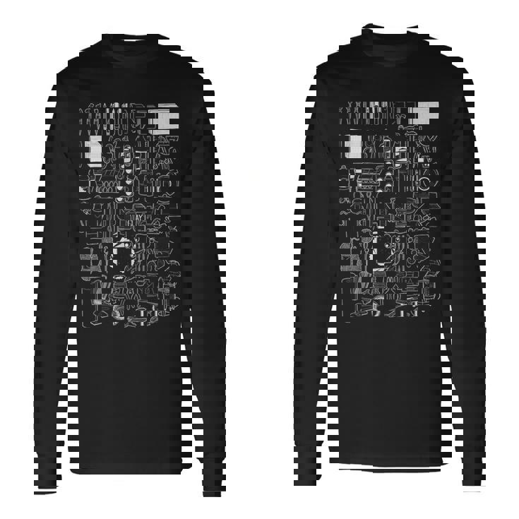 ［draw drawers ］long sleeve Tshirts art-supplies-doodle-white-line