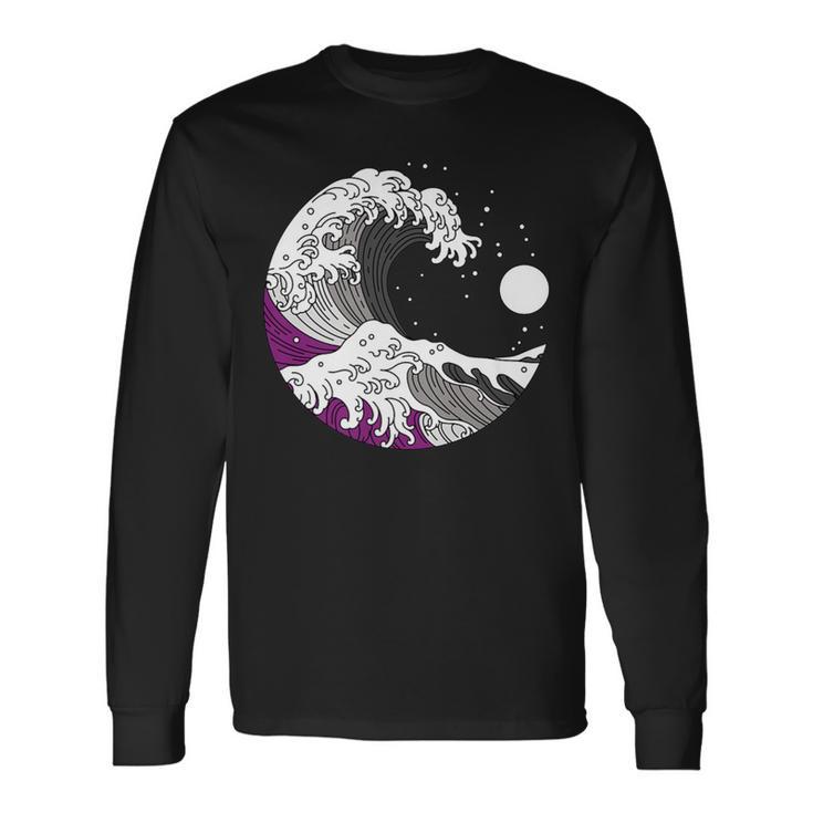 Asexual Pride Lgbtq Ace Flag Japanese Great Wave Long Sleeve T-Shirt