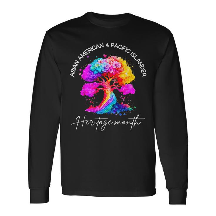 Asian American Pacific Islander Heritage Colorful Tree Long Sleeve T-Shirt