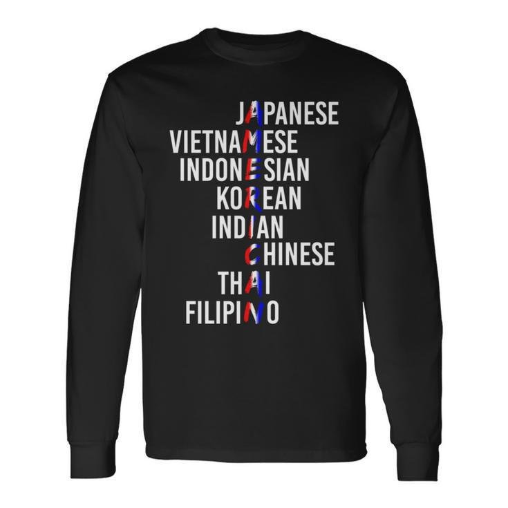 Asian American Pride Long Sleeve T-Shirt Gifts ideas