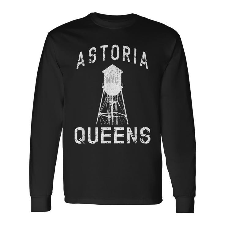 Astoria Queens Nyc Neighborhood New Yorker Water Tower Long Sleeve T-Shirt