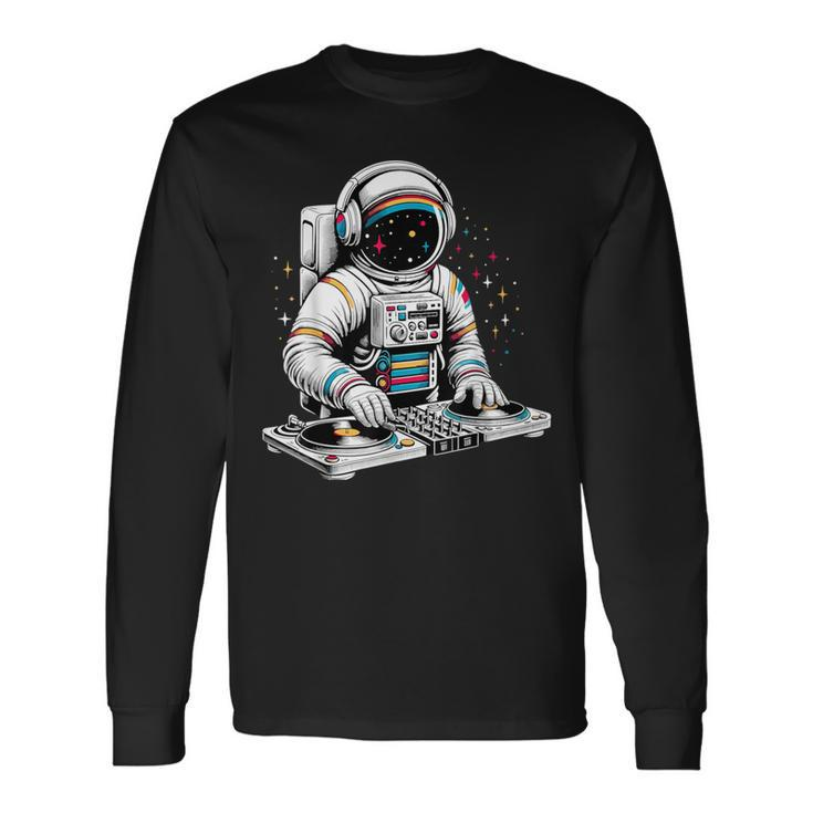 Astronaut Dj Planets Space Long Sleeve T-Shirt